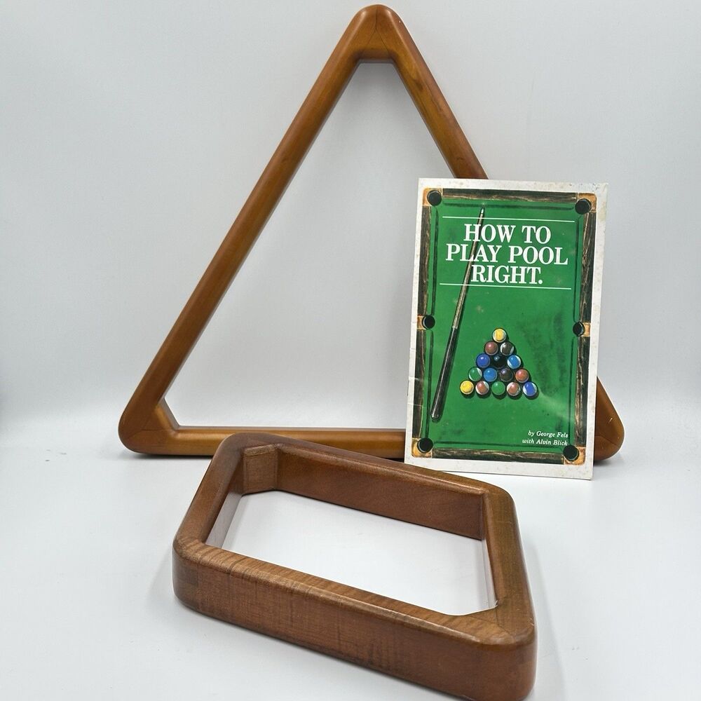 Heavy Duty Bullnose Wooden Billiard Triangle & Diamond Rack with Rules Booklet